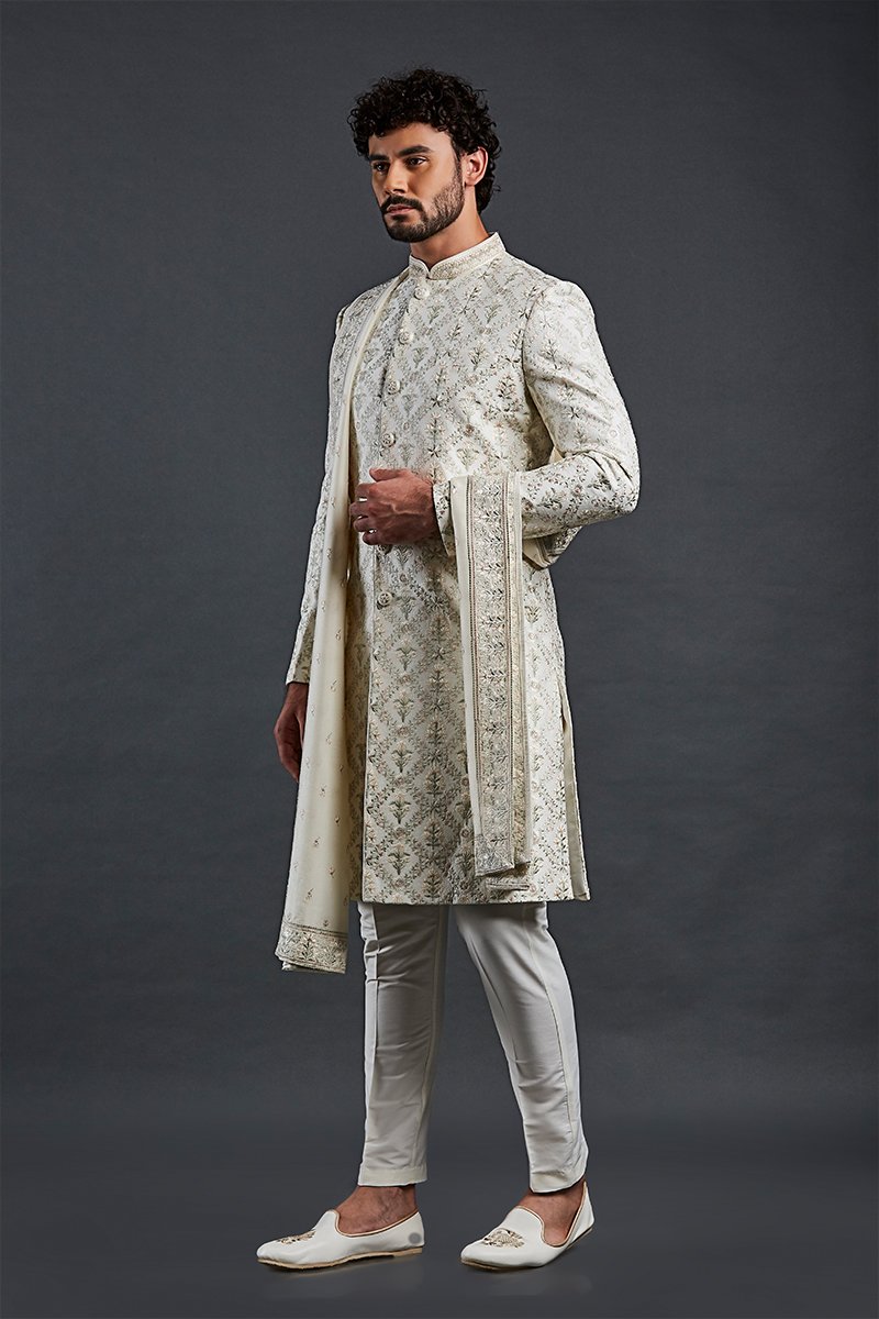 IW-22-Cream Meadow Sherwani-1